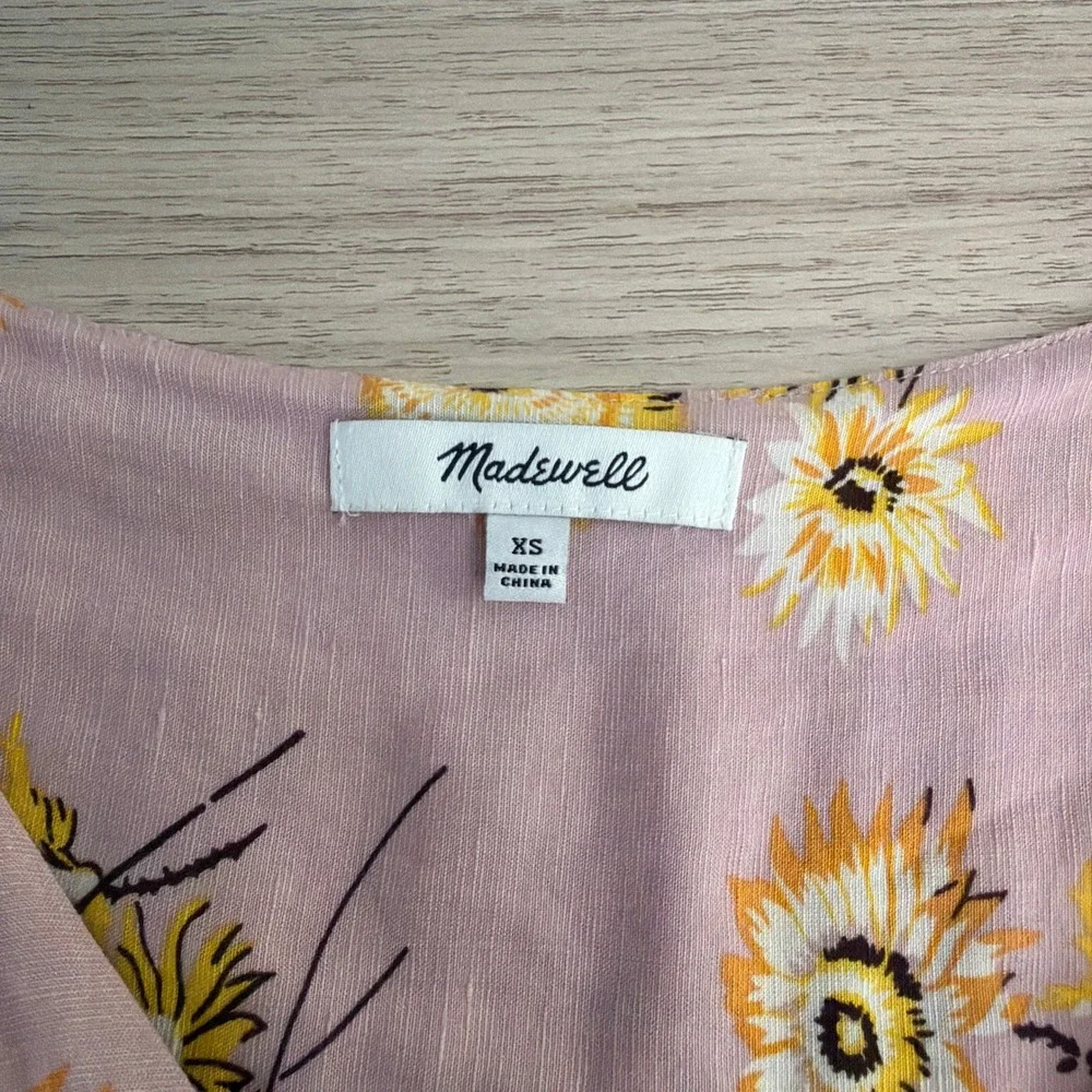 Madewell Dutch Dandelion Plaza Top Pink XS Excellent - Picture 3 of 8